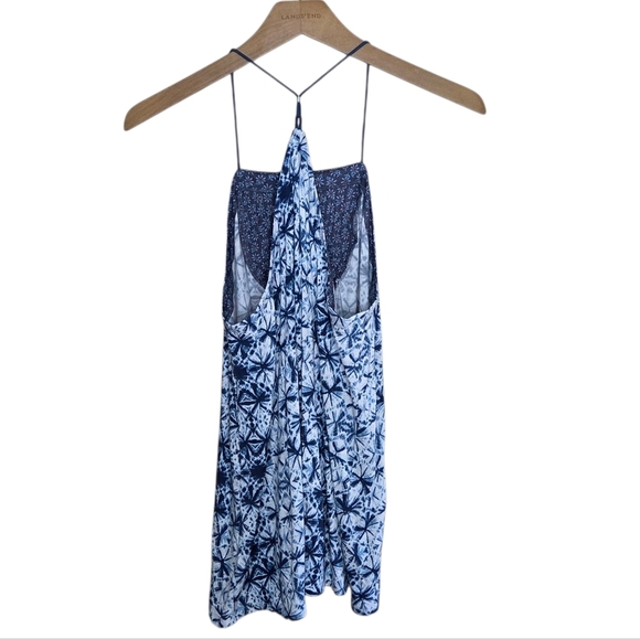 Anthropologie One September | Anza Blue Shibori Tie Dye Spaghetti Strap Tank Top - Picture 7 of 8